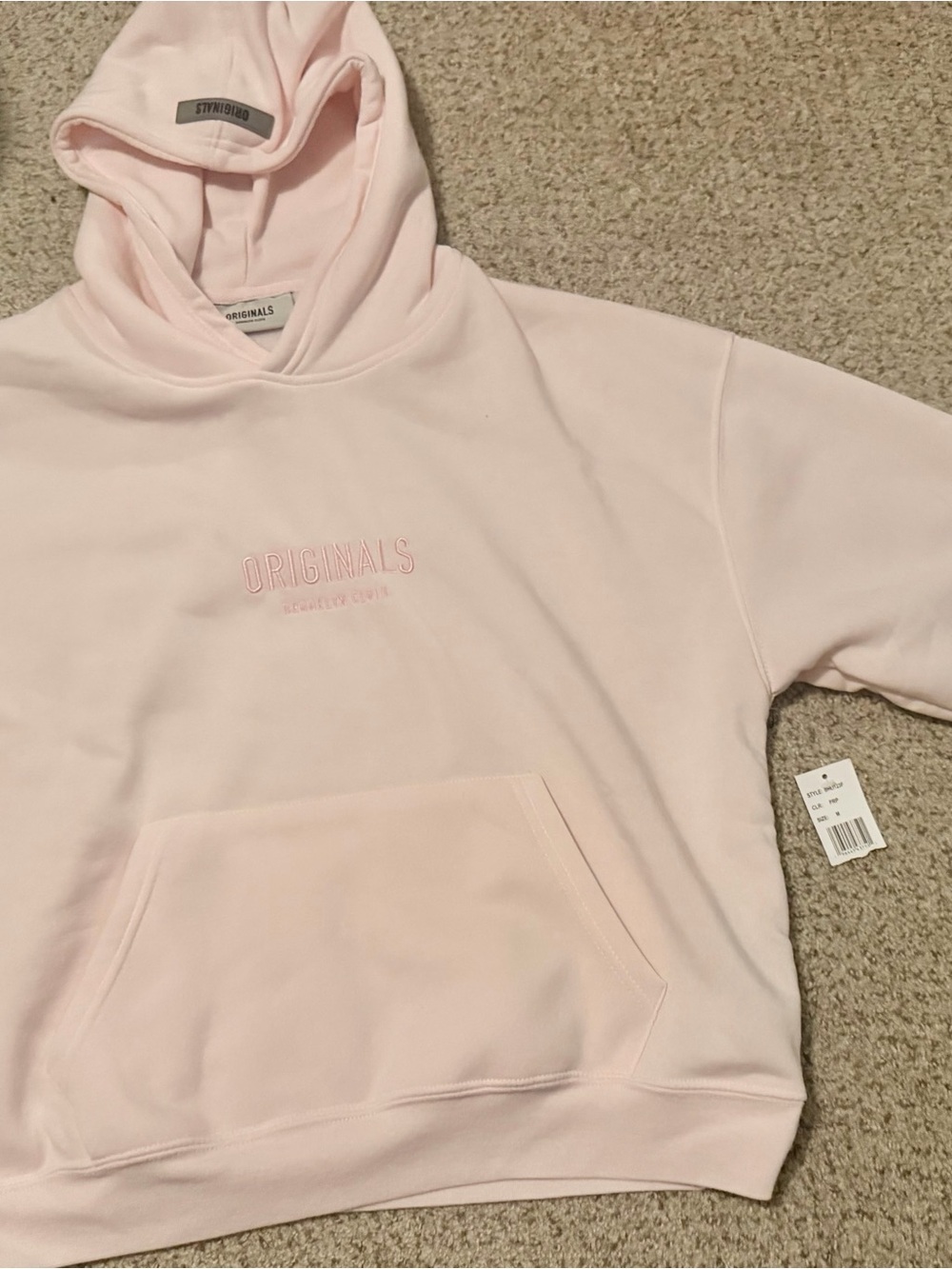 Brooklyn Cloth Originals Pullover Hoodie in Pale Pink